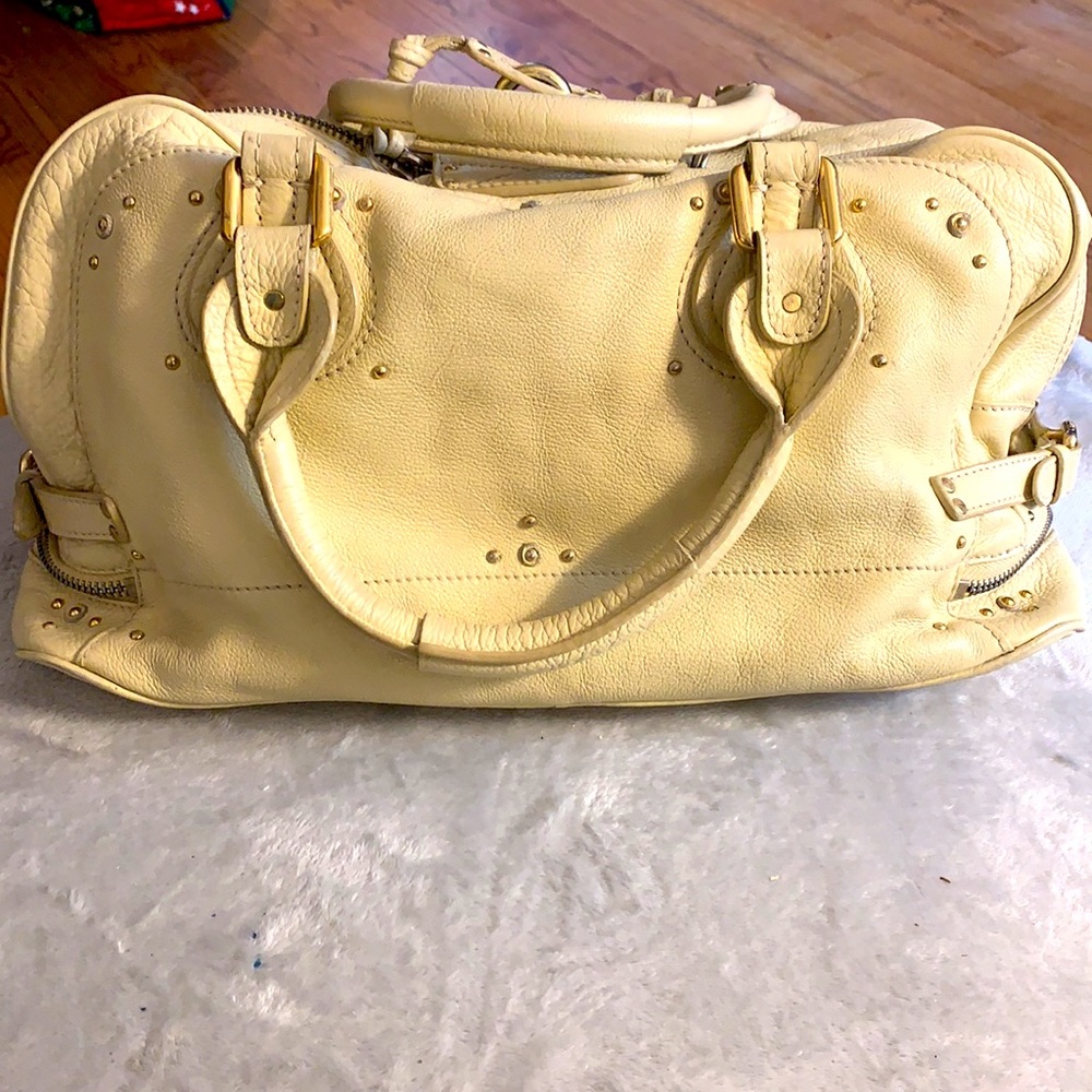 Large Chloe Paddington in Pebbled Cream Leather